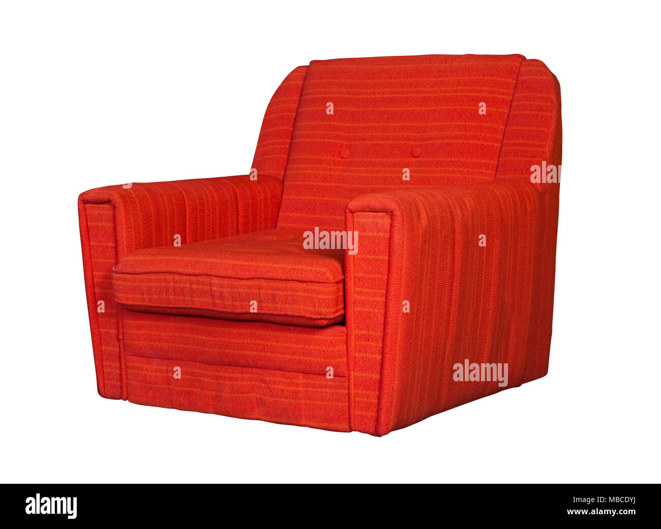 Red textile chair isolated Stock Photo