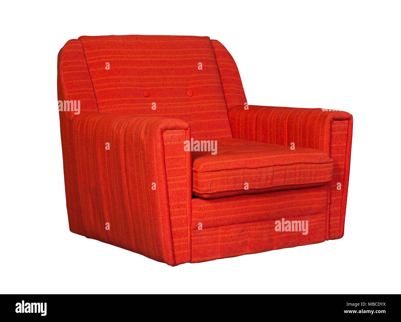 Red textile chair isolated Stock Photo