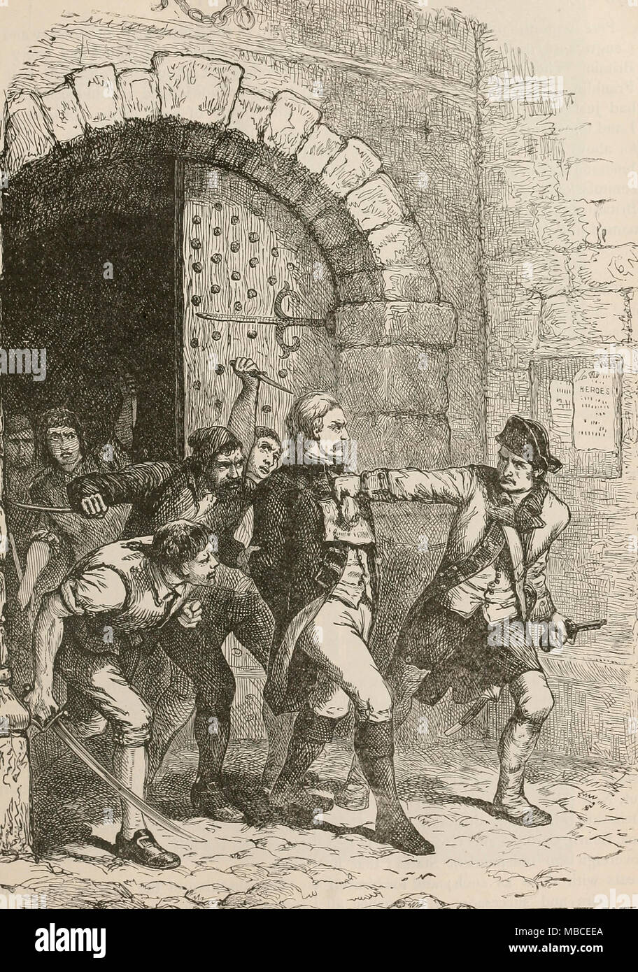 Captain Huddy being taken from prison to be hanged during the American Revolution Stock Photo