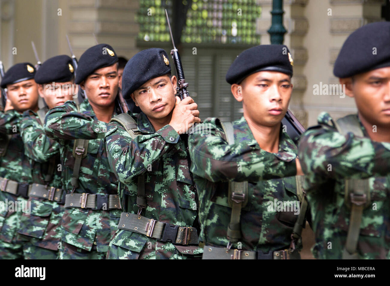 Thai army at Bang Pa-In Royal Palace, Summer Palace, Ayuttaya, Thailand Stock Photo