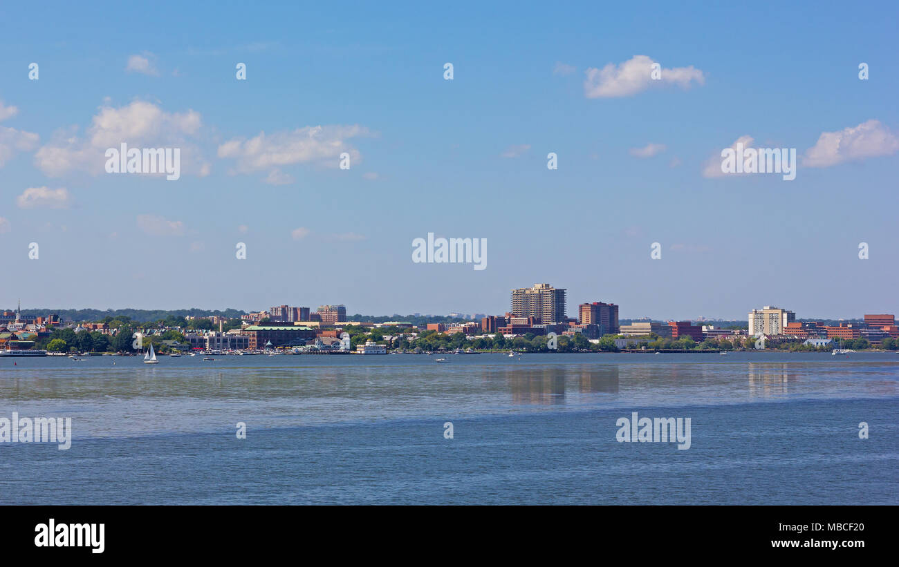 A view on Old Town Alexandria from the Potomac River in Virginia, USA. Stock Photo