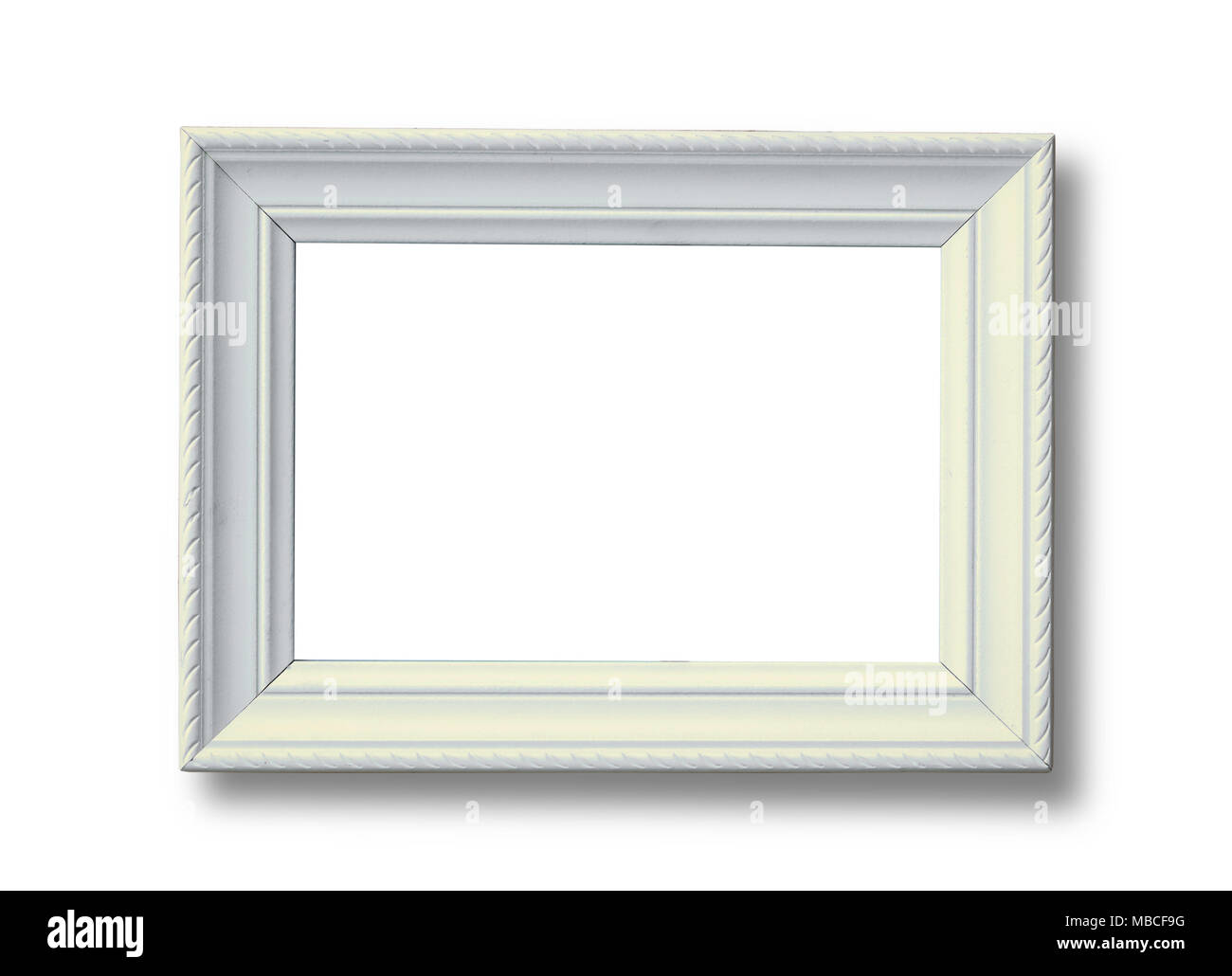 White antique picture frame with space use use for insert texts or