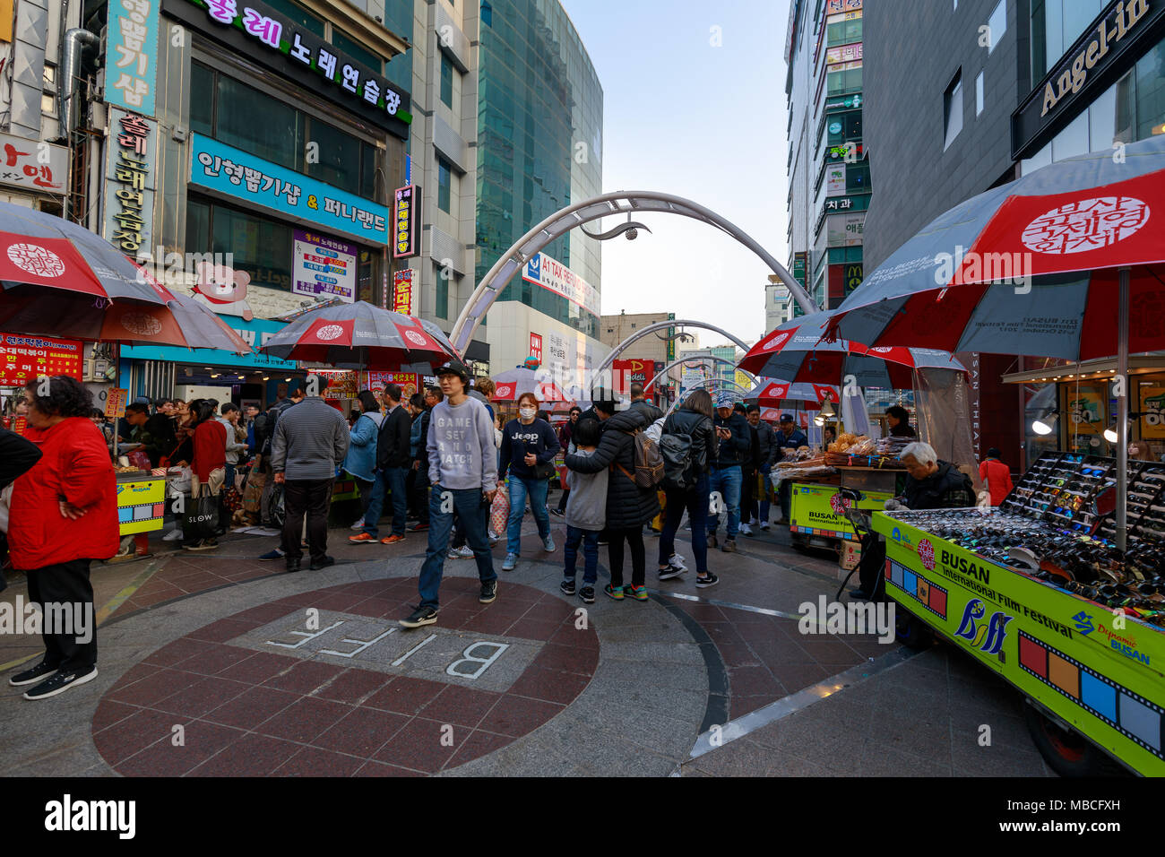 Busan, South Korea - March 24, 2018 : Busan International Film Festival (BIFF) Square in Nampo-dong, Jung-gu Stock Photo