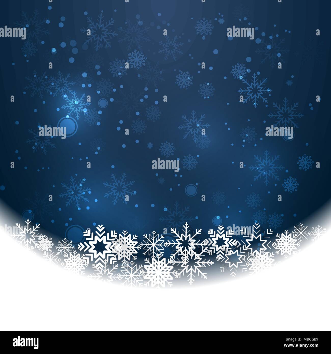 abstract blue christmas background template with falling white ...