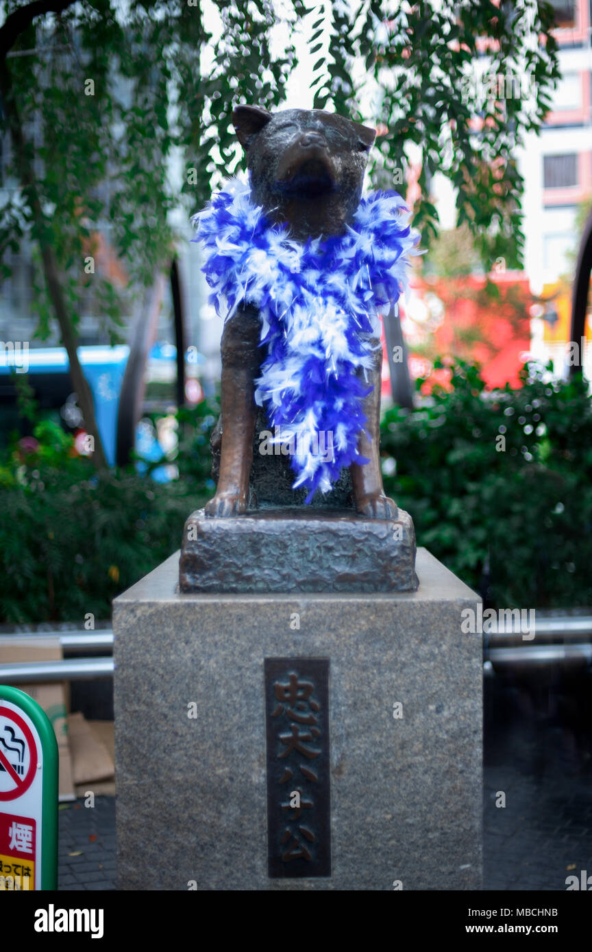 Hachiko Statue at Shibuya station in Japan.Hachiko is a Japanese dog