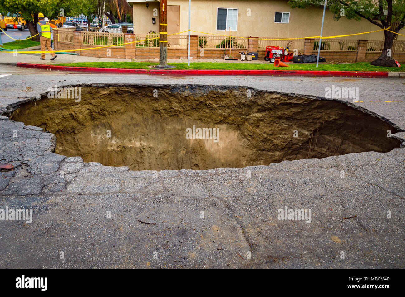 Los Angeles California Usa 18th February 2017 Sinkhole