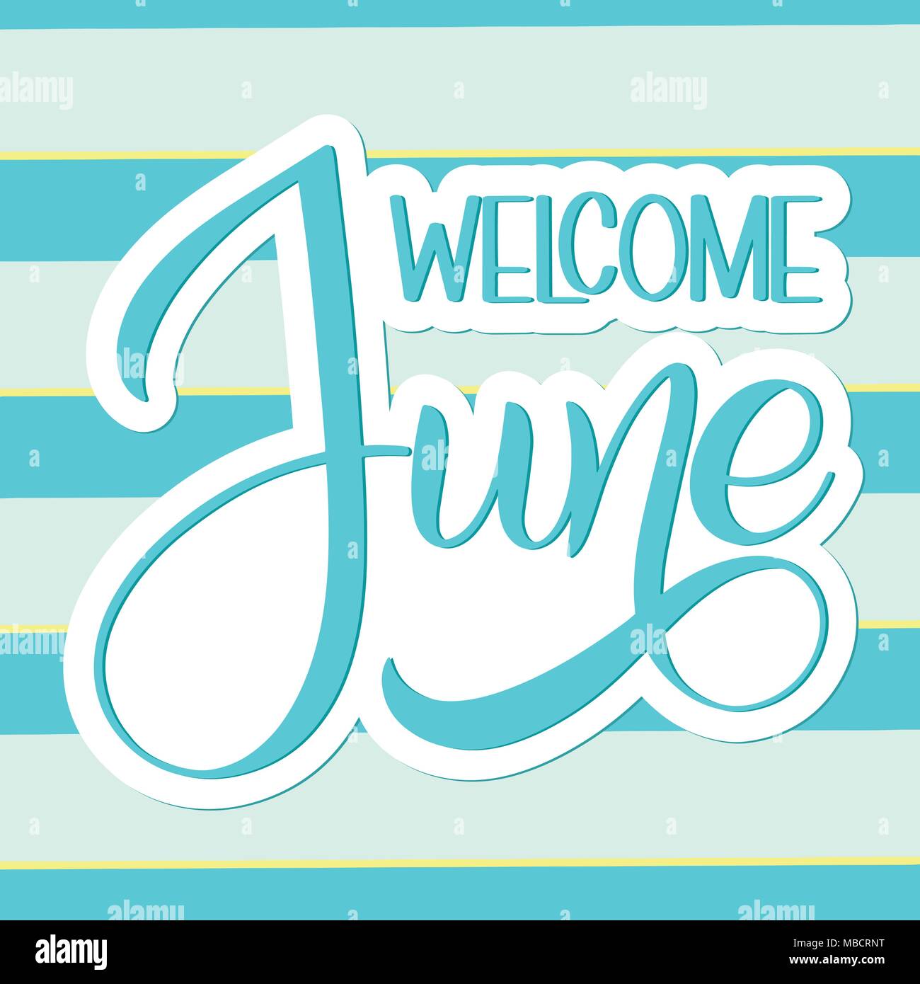 June lettering. Elements for invitations, posters, greeting