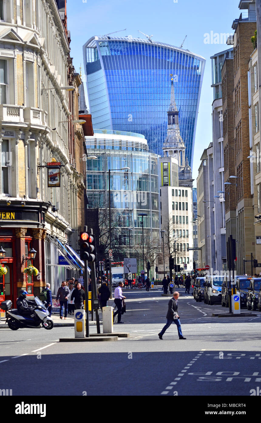 London, England, UK. Walkie Talkie Building (20 Fenchurch Street) seen from Holborn Viaduct Stock Photo