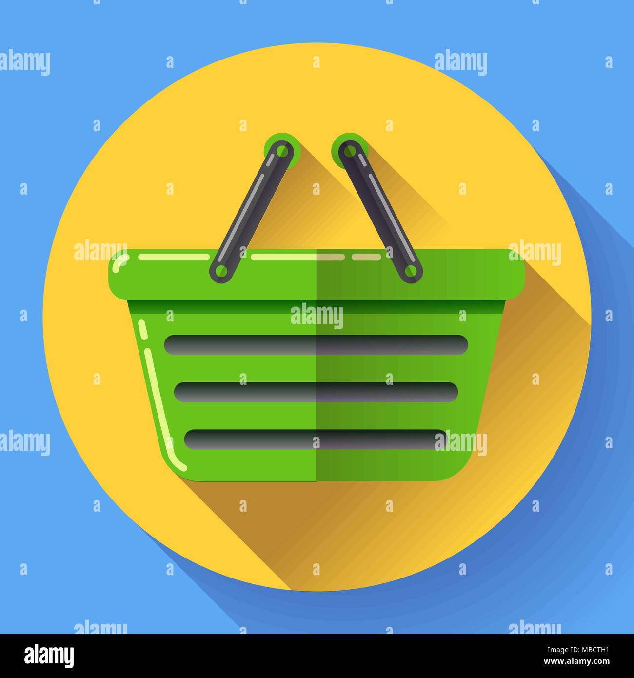 Vector shopping basket icon. Flat design style Stock Vector Image & Art ...