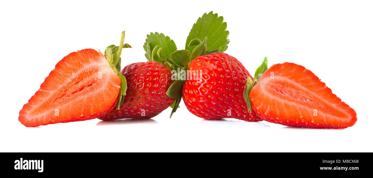 Fresh strawberries isolated on a white background Stock Photo - Alamy
