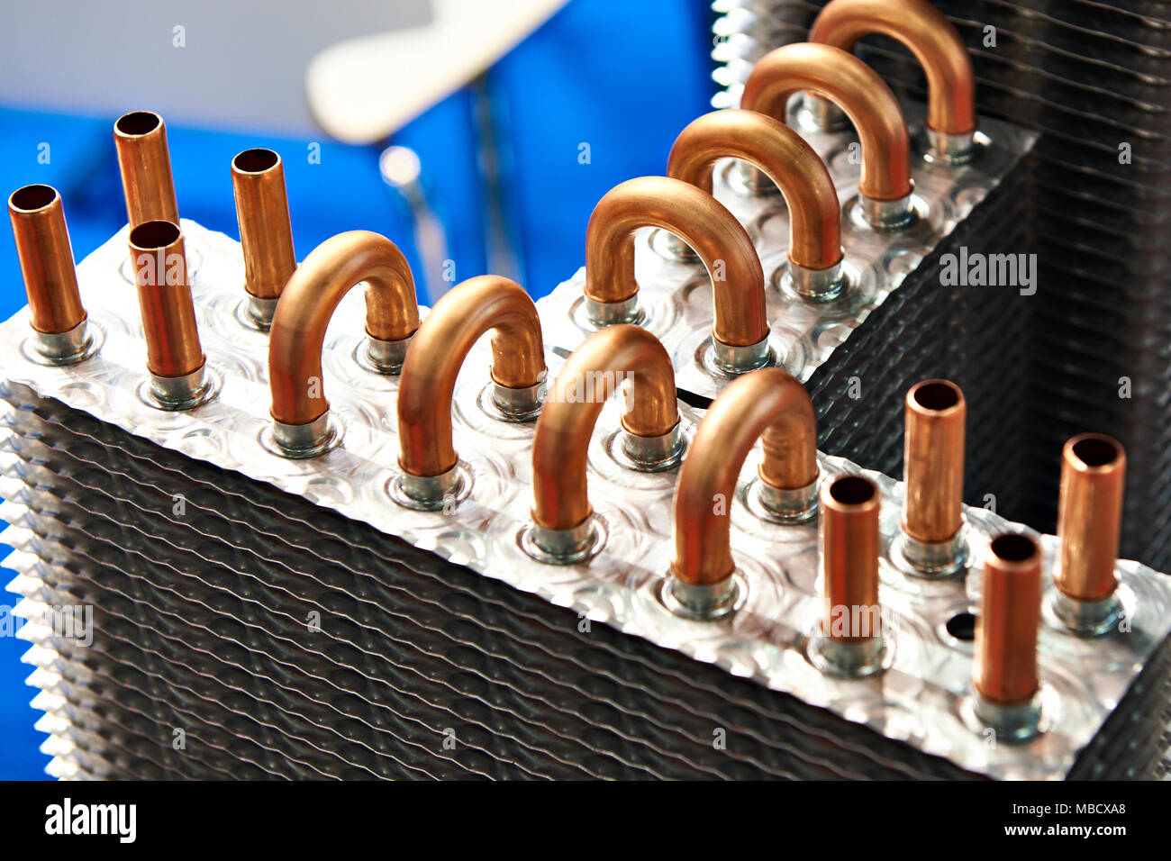 car heating and air conditioning system radiator, car stove radiator, white  background close-up, selective focus Stock Photo - Alamy