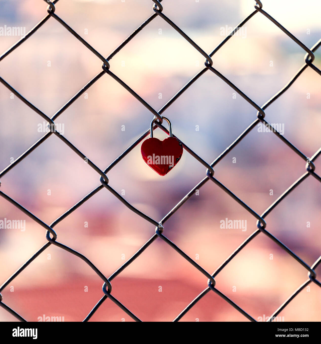 Red padlock in the shape of heart Stock Photo - Alamy