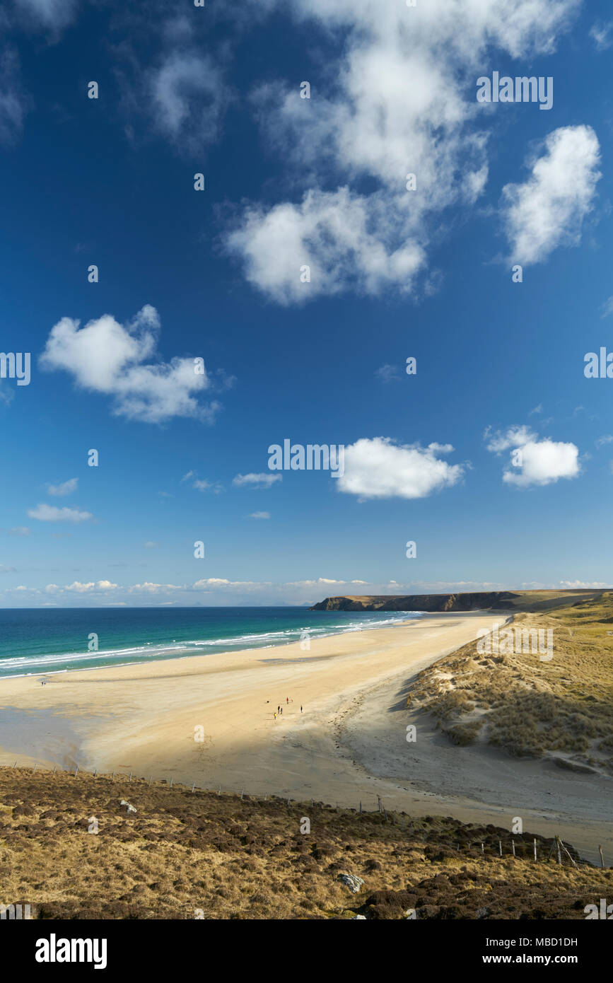 Traigh Mhor beach at Tolsta in April on spring tides and a sunny day! Stock Photo