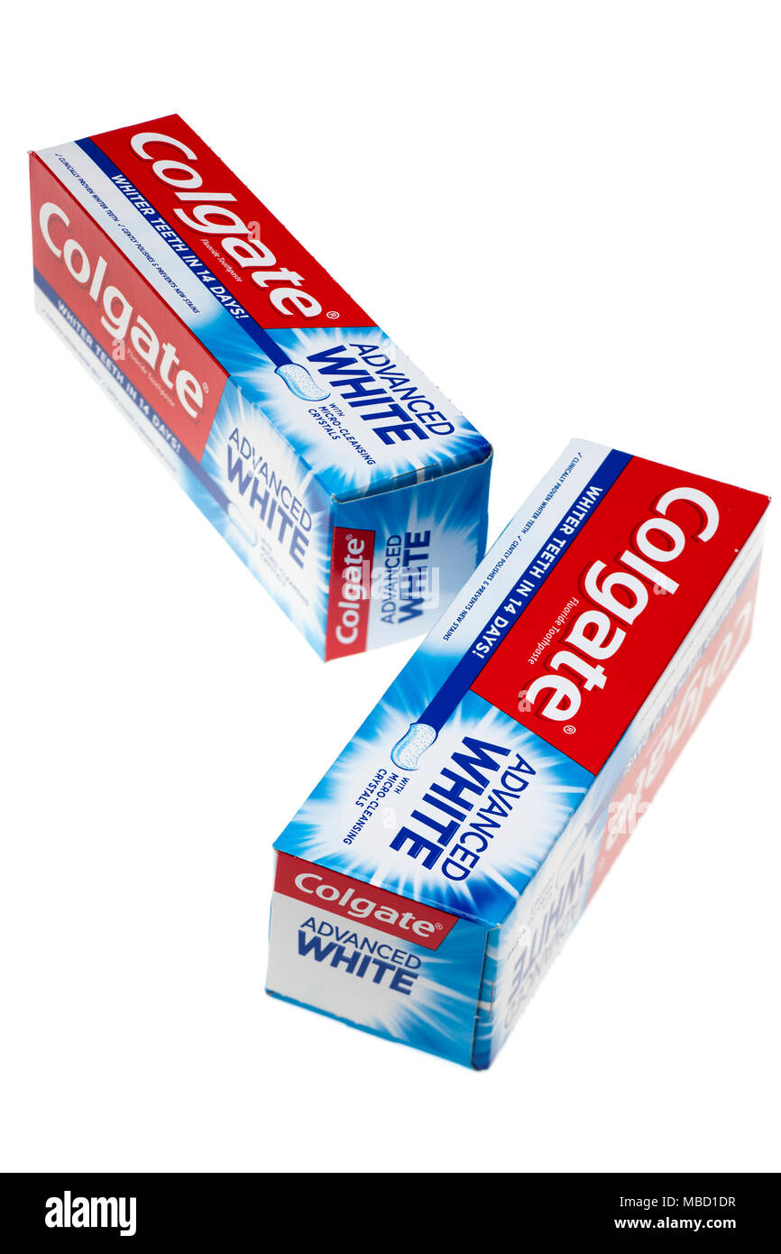 Colgate advanced white toothpaste Stock Photo