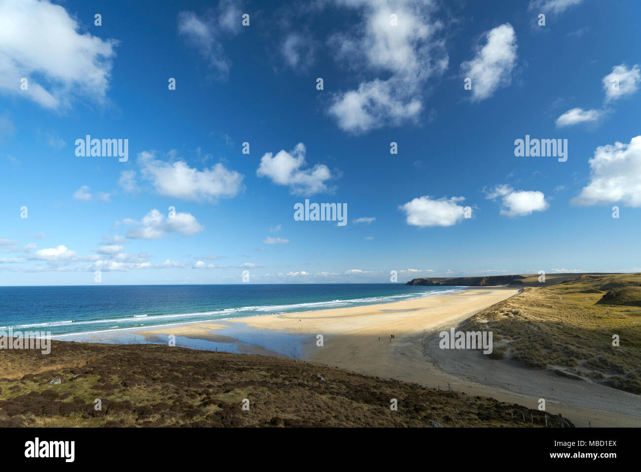Traigh Mhor beach at Tolsta in April on spring tides and a sunny day! Stock Photo