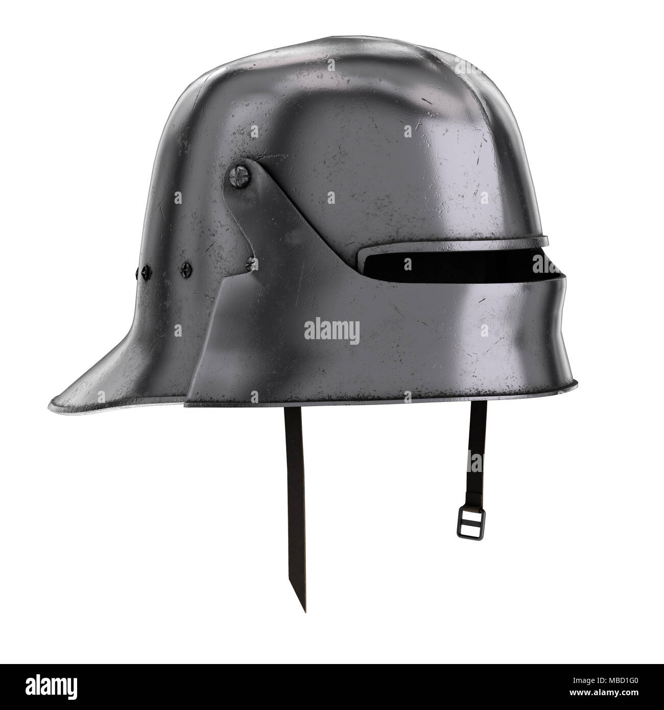 Medieval Knight Sallet Helmet Stock Photo