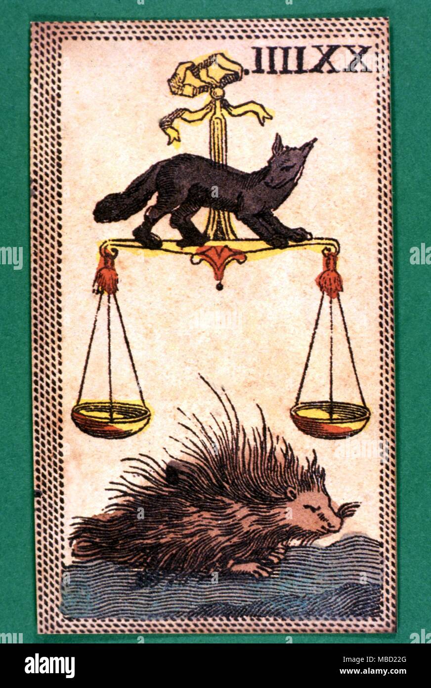 Tarot Cards Minichiate Deck. Libra Stock Photo Alamy