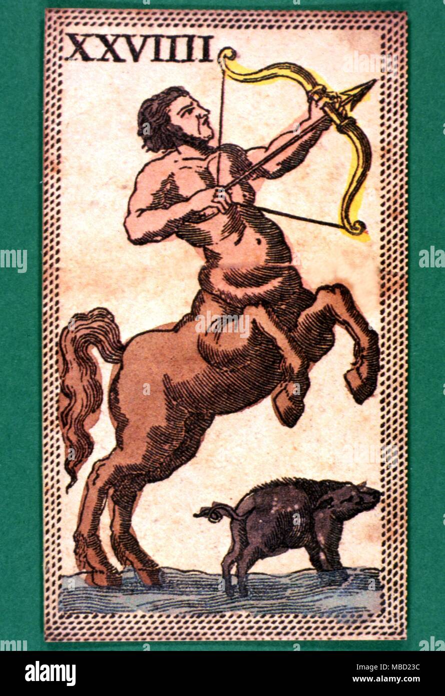 Tarot Cards - Minichiate Deck. Sagittarius Stock Photo - Alamy