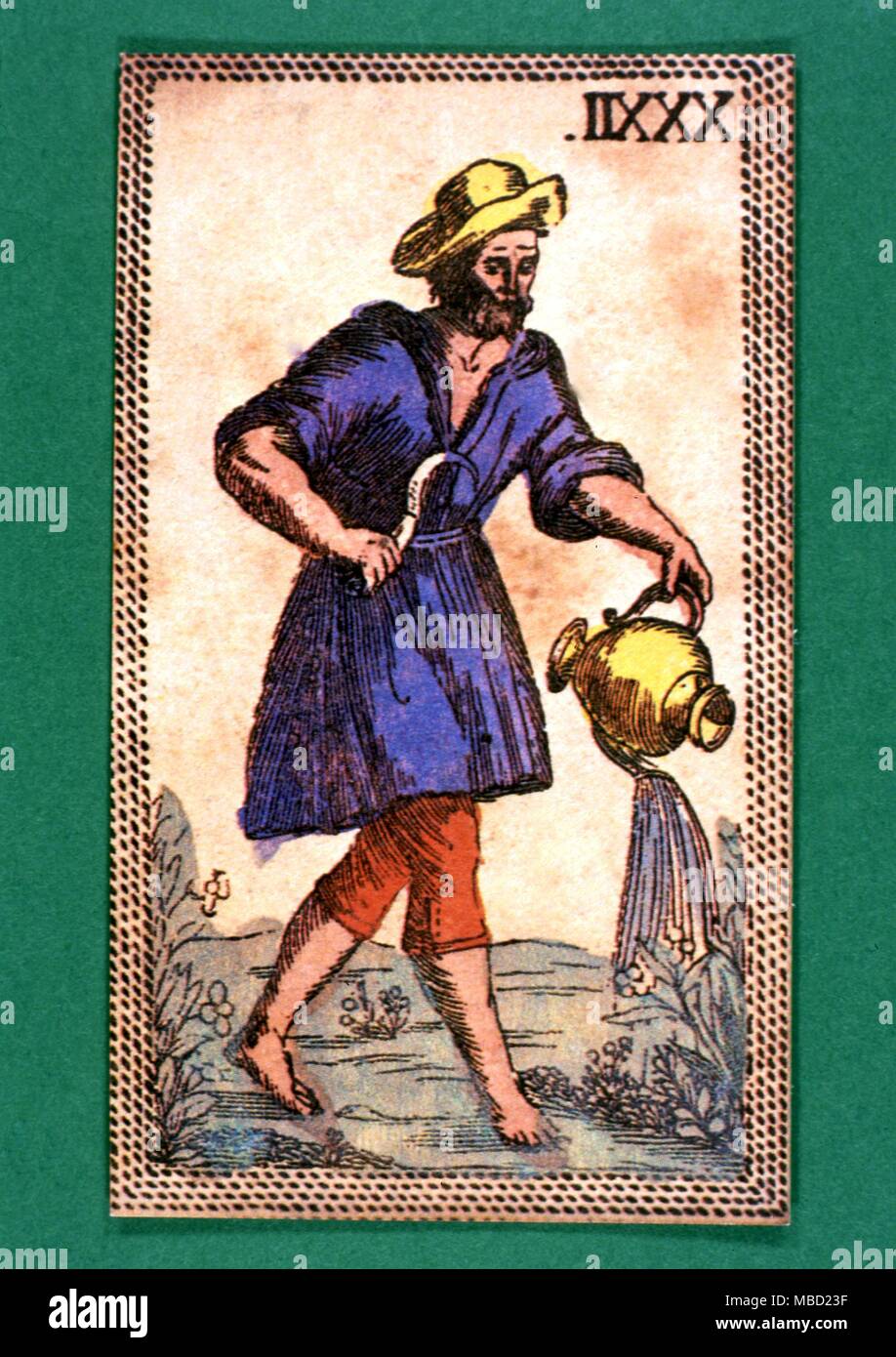 Tarot Cards - Minichiate Deck. Aquarius Stock Photo - Alamy