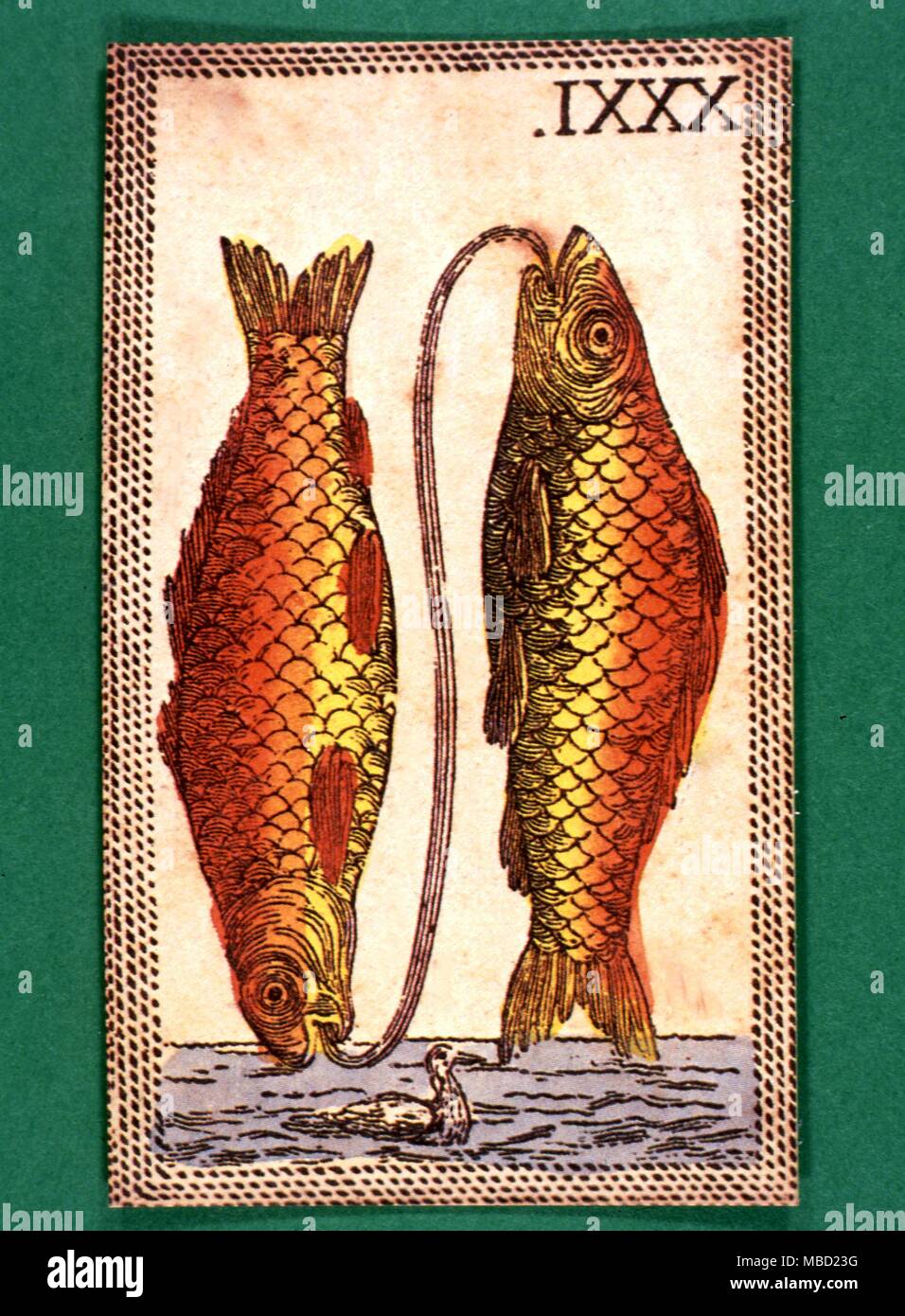Tarot Cards Minichiate Deck. Pisces Stock Photo Alamy