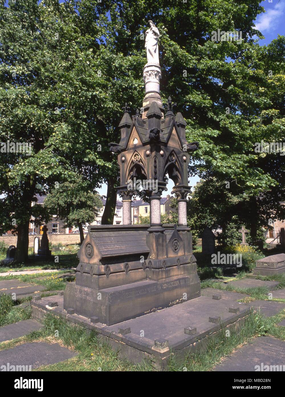 Littleborough Churchyard, Lancashire. Tomb of their Deputy Grand Master built by the Freemasons in 1870. Stock Photo