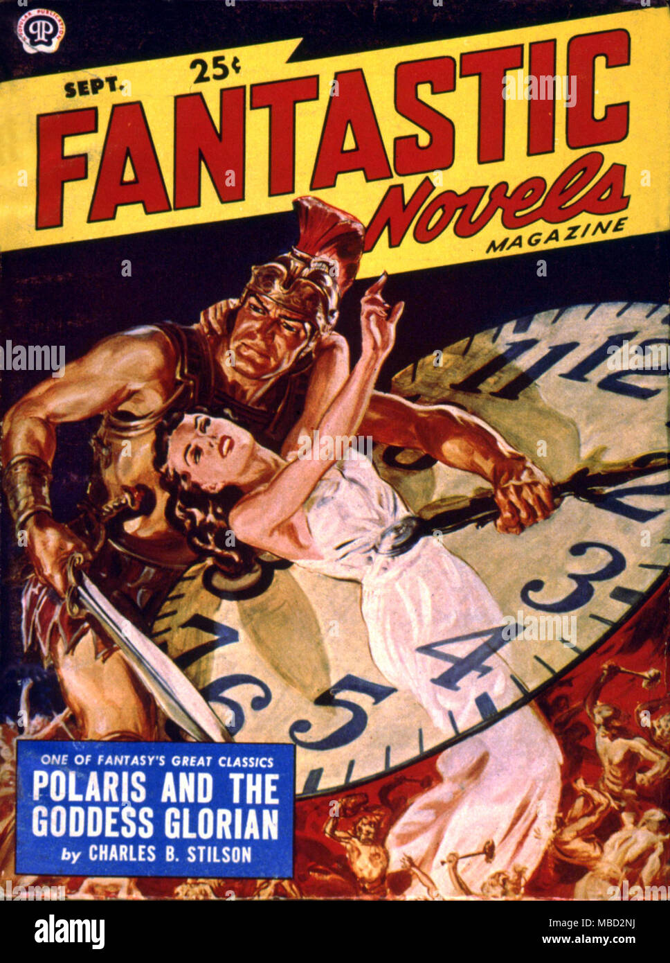 Science Fiction & Horror Magazine. Cover of Fantastic Novels, September 1950. Artwork by Saunders Stock Photo