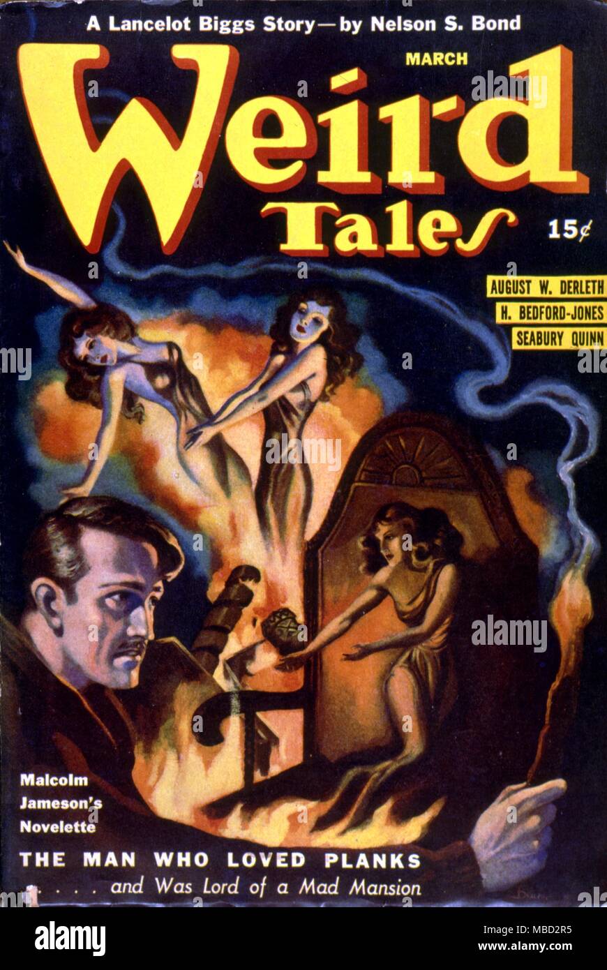 Science Fiction & Horror Magazine. Cover of Weird Tales. March 1941. Artwork by Brundage Stock Photo