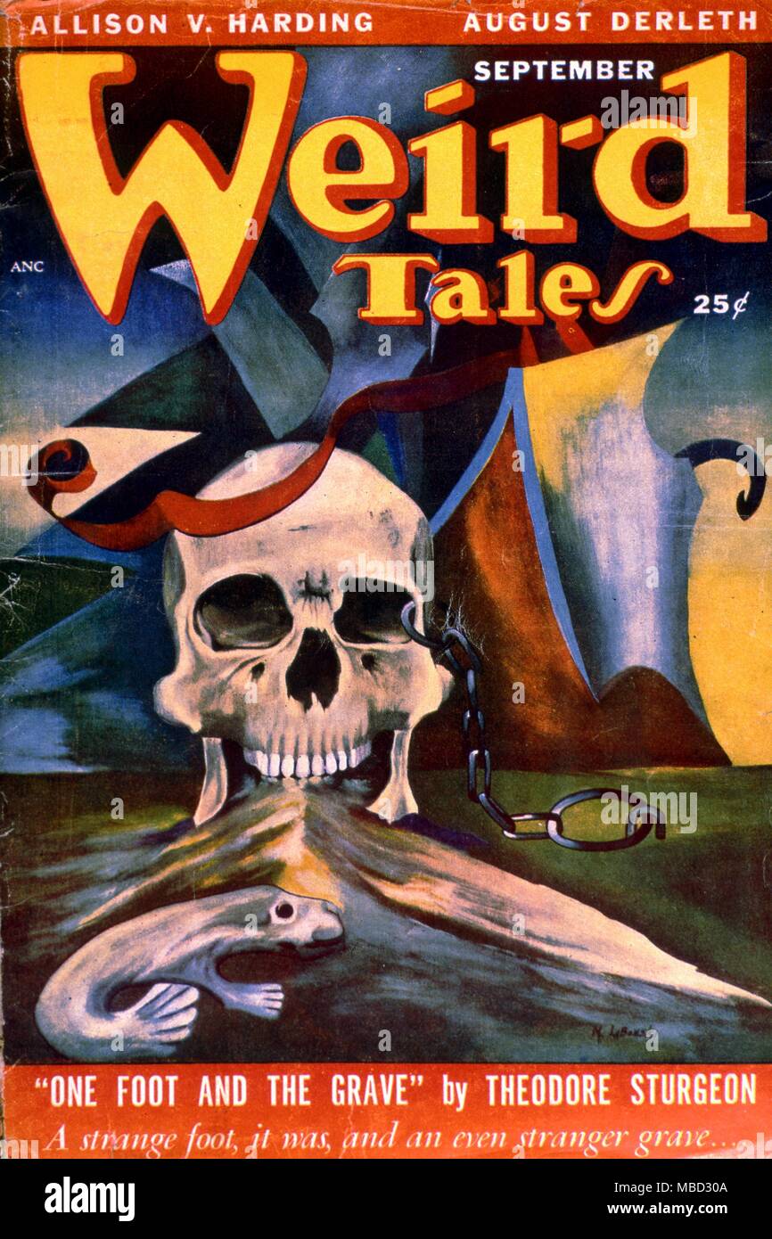 Cover of the Science Fiction and Horror Magazine Weird Tales, September 1949. Artwork by Michael Labonski Stock Photo