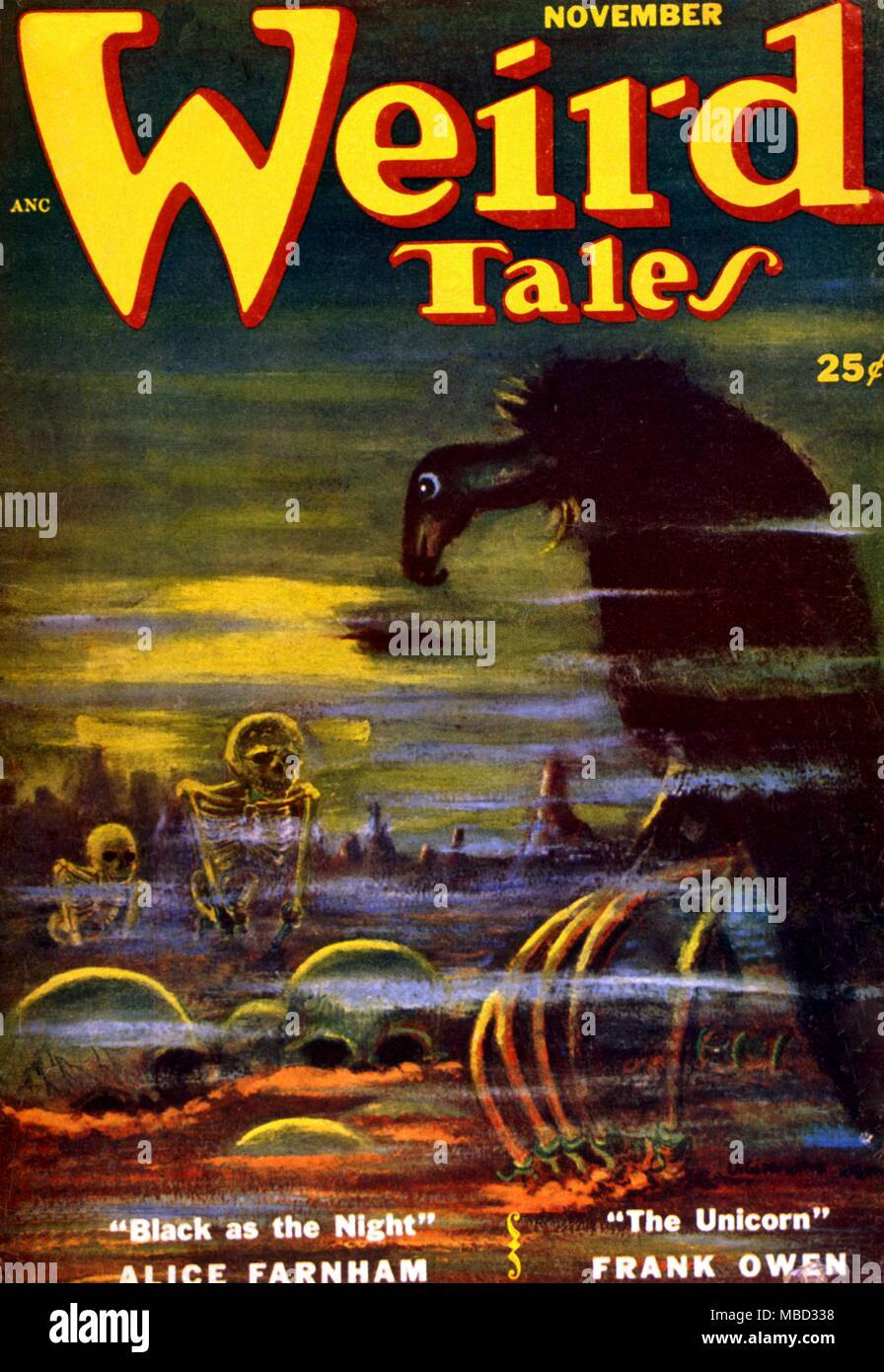 Science Fiction and Horror Magazines. 'Weird Tales' cover November 1952. Artwork by Giannurio Stock Photo