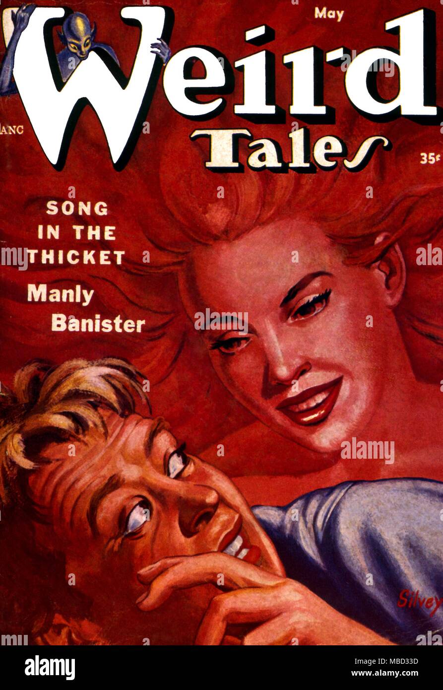 Science Fiction and Horror Magazines. 'Weird Tales' cover. May 1954. Artwork by Silvey Stock Photo