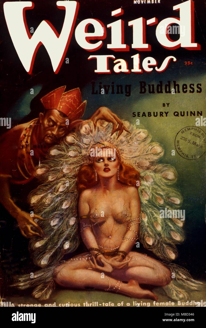 Science Fiction and Horror Magazines. Cover of Weird Tales, November 1937. Artwork by Margaret Brundage. Stock Photo
