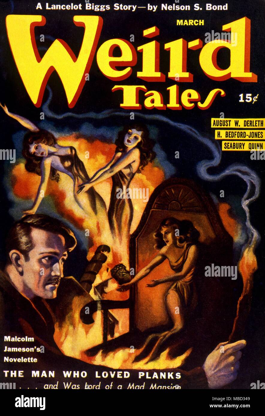 Science Fiction and Horror Magazines. 'Weird Tales' cover. March 1941. Artwork by Brundage Stock Photo