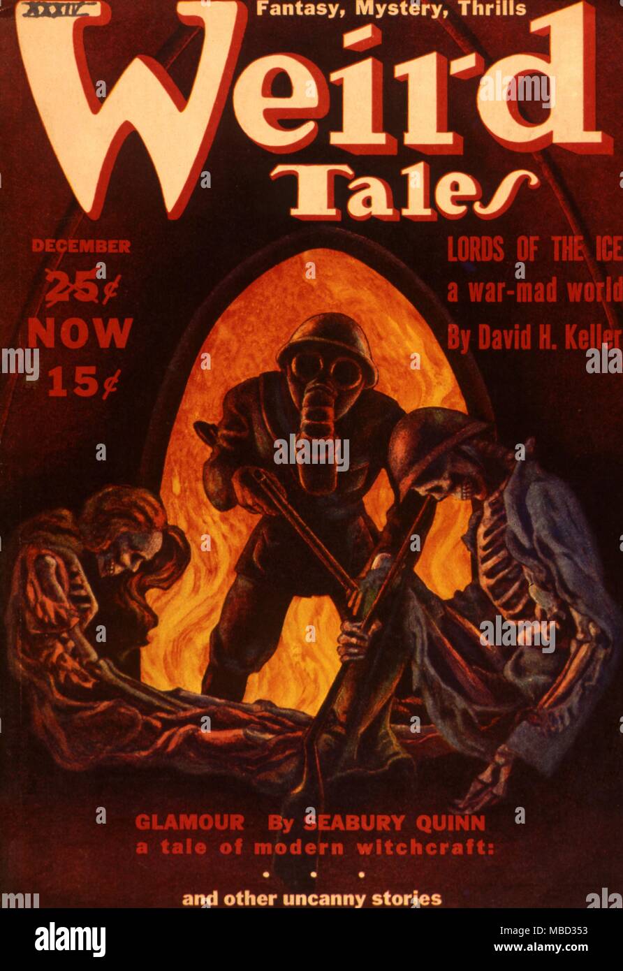 Science Fiction and Horror Magazines. Cover of Weird Tales, December 1939. Artwork by Hannes Bok Stock Photo