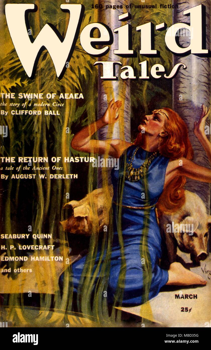 Science Fiction and Horror Magazines. Cover of Weird Tales, March 1939. Artwork by Virgil Finlay Stock Photo
