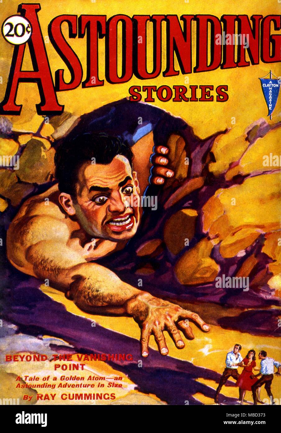 Science Fiction and Horror Magazines Cover of Astounding Stories. March 1931. Artwork by Wesso. Stock Photo