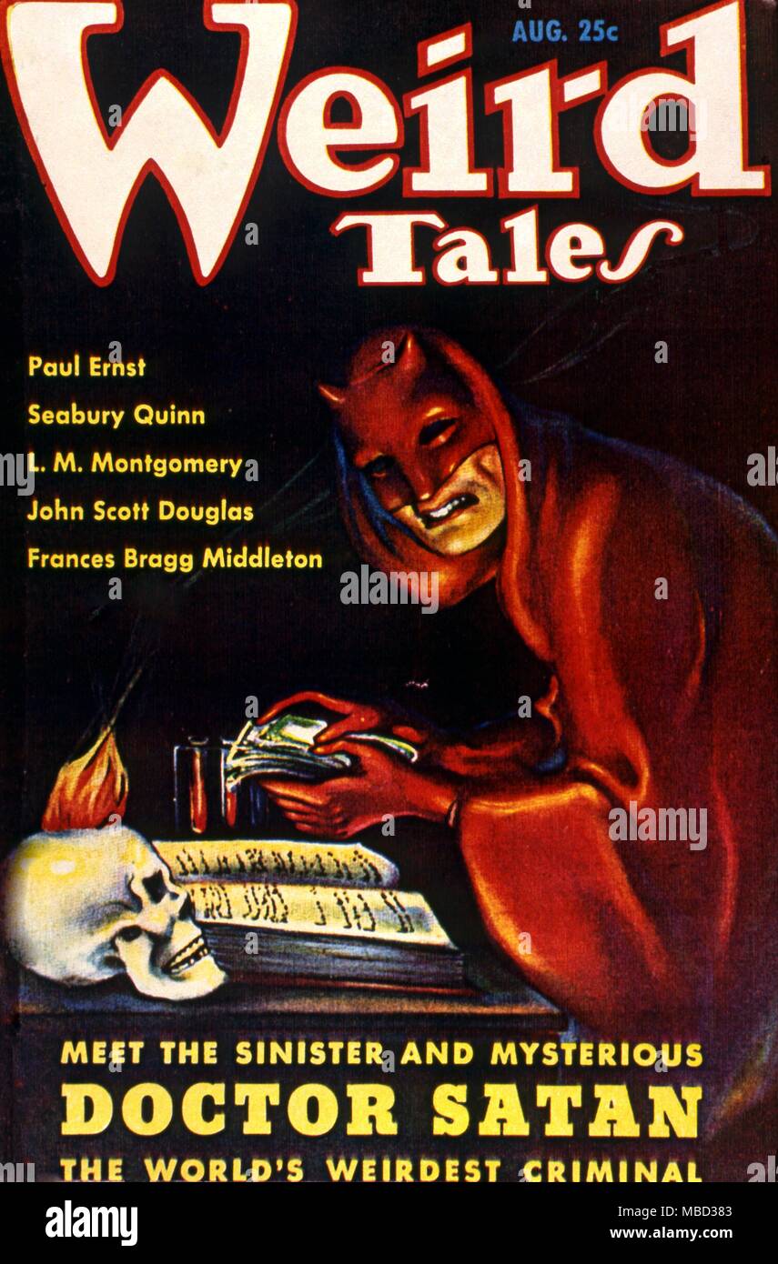 Science Fiction and Horror Magazines. Cover of Weird Tales, August 1935. Artwork by Margaret Brundage. Stock Photo
