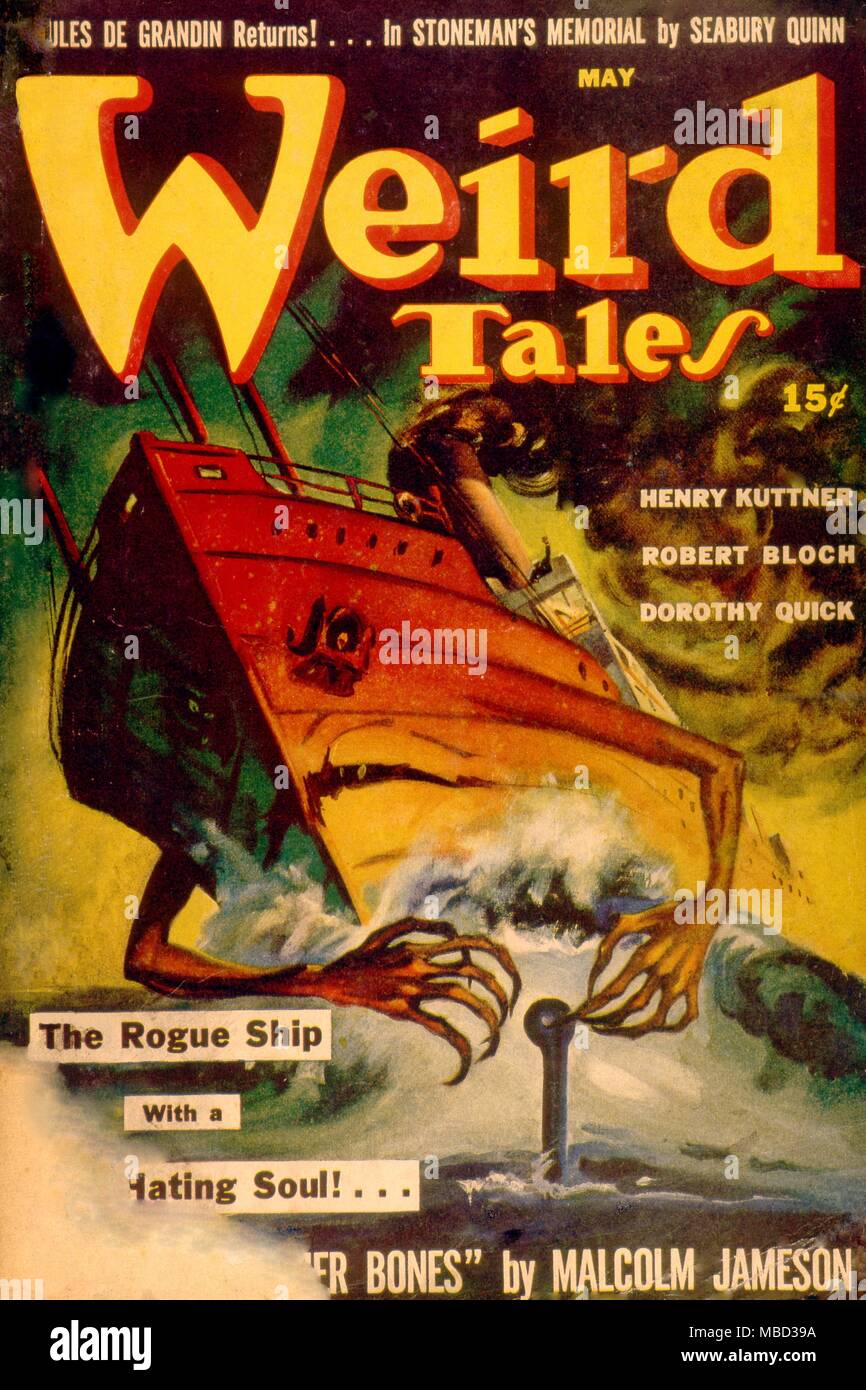 Science Fiction and Horror Magazines Cover of Weird Tales. May 1942. Artwork by Ray Quigley Stock Photo