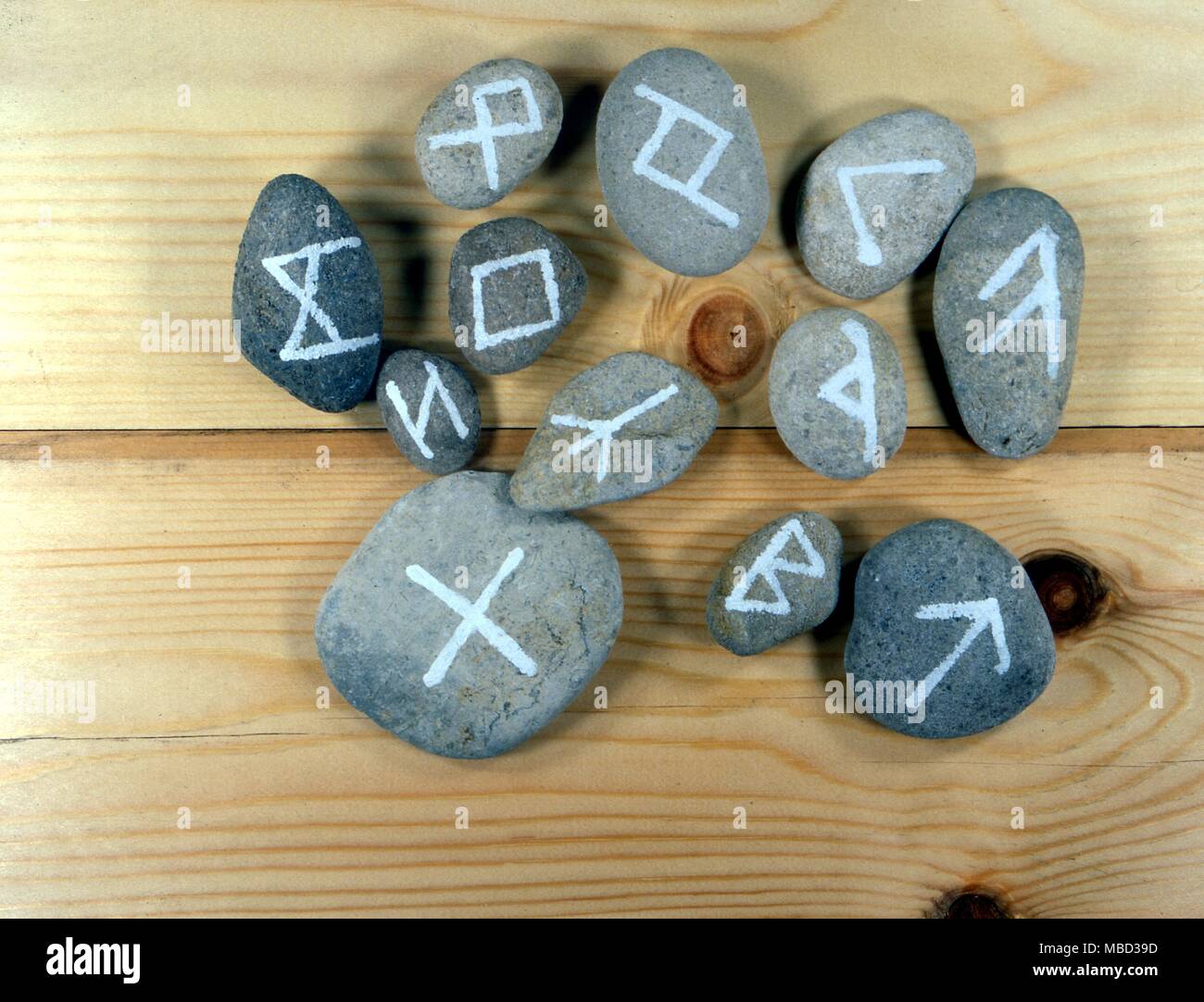 Rune Stones used in divination Stock Photo Alamy