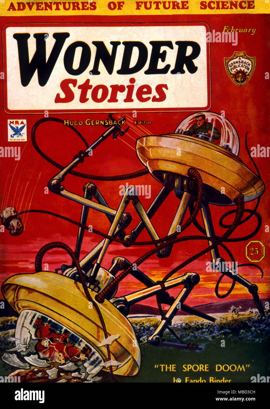 Science Fiction and Horror Magazines. Wonder Stories cover, March 1941. Artwork by Bergey Stock Photo