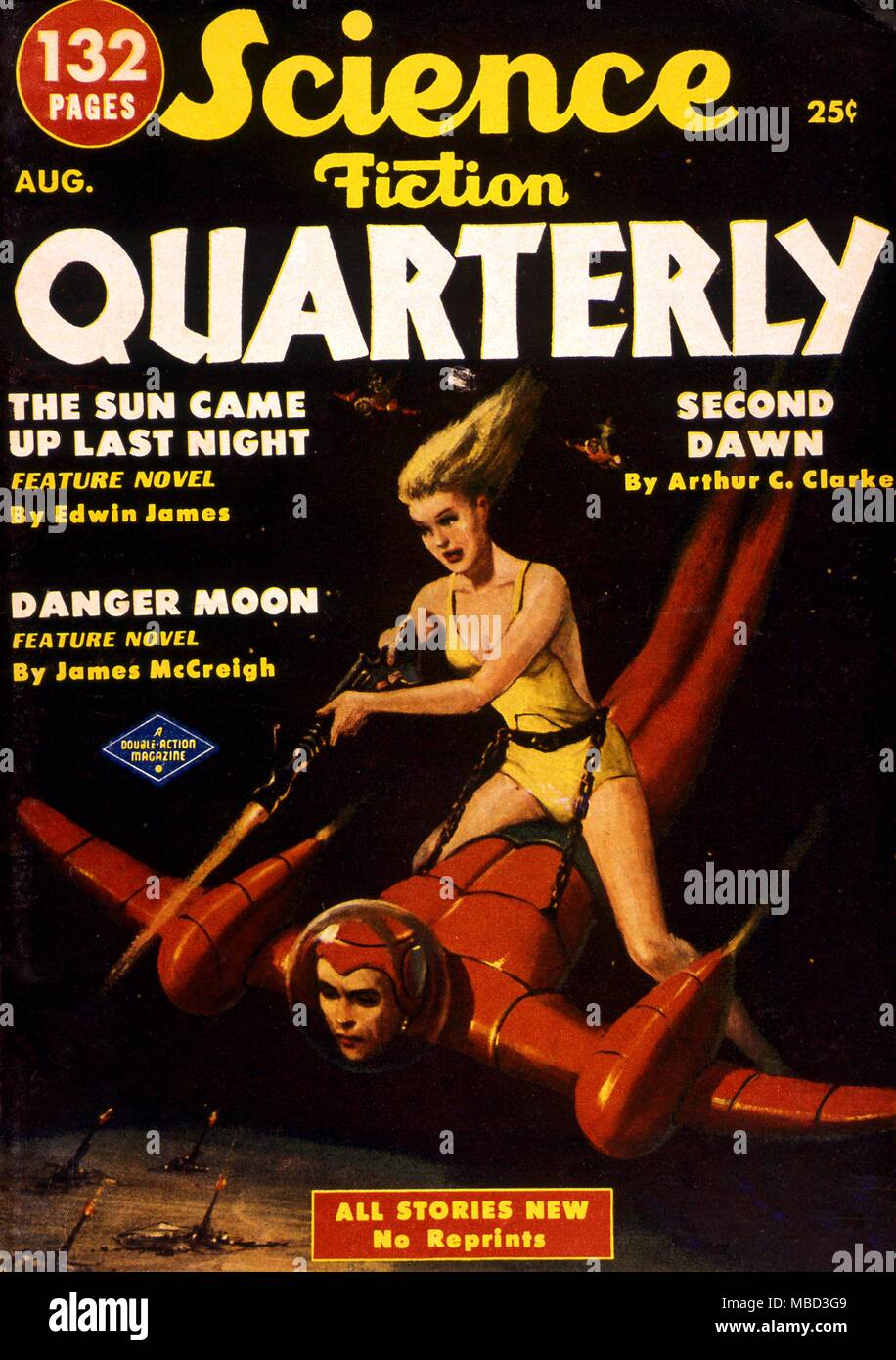 Science Fiction and Horror Magazines. 'Science Fiction Quarterly' Cover, August 1951. Artwork by Morey. Stock Photo