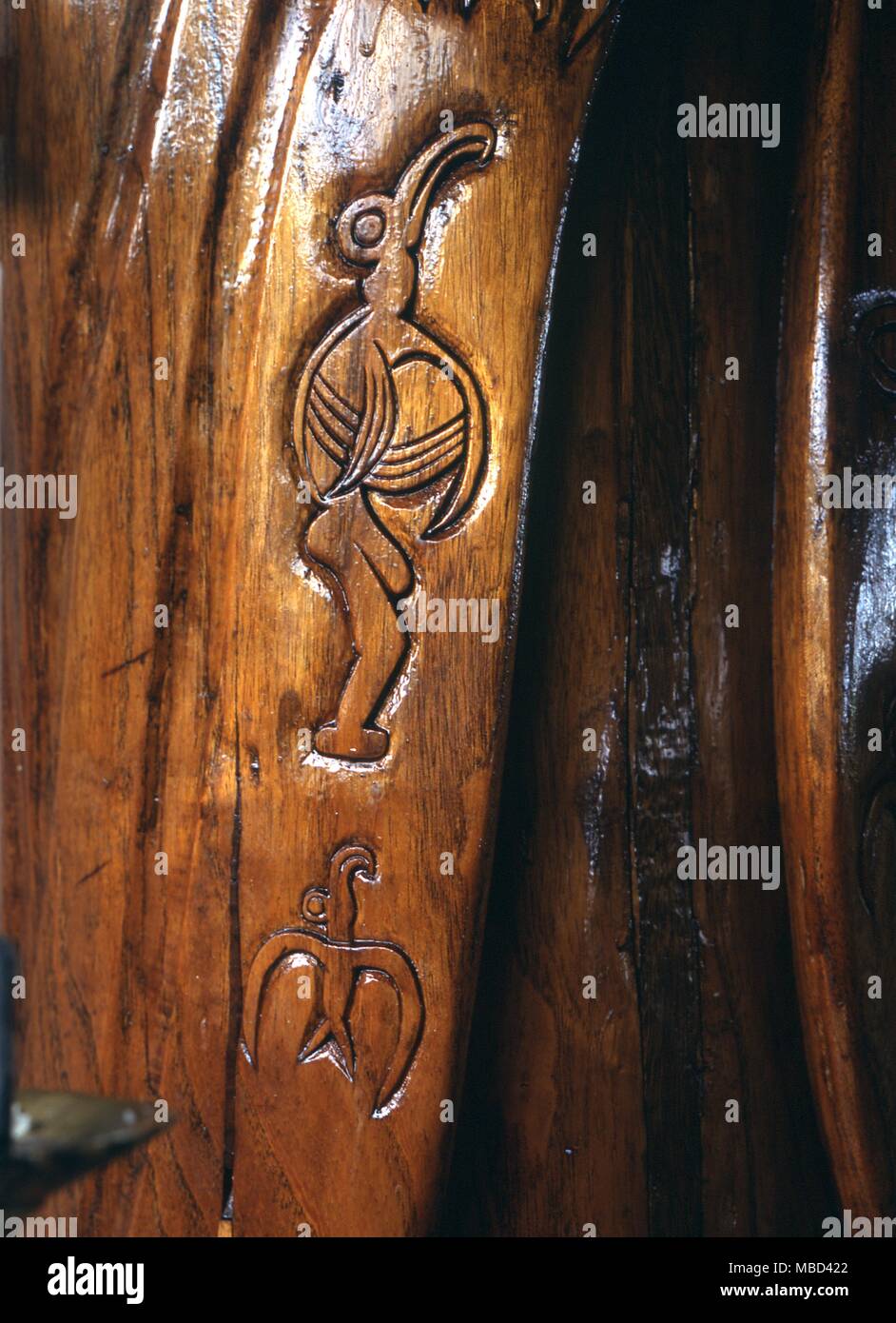 Easter Island Birdman cult Birdman carvings on the wooden statue of