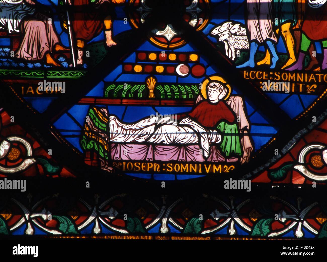 Dreams and nightmares - Joseph's Dream - stained glass (19th century) from Lincoln Cathedral. - ©Charles Walker / Stock Photo