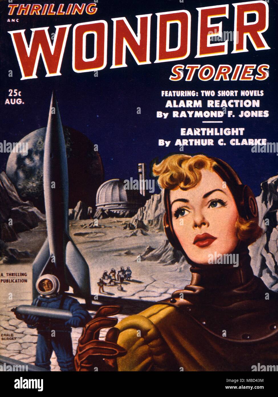 Science Fiction and Horror Magazines - Thrilling Wonder Stories jacket August 1951. Illustration by Earle Bergey. - © / Charles Walker Stock Photo