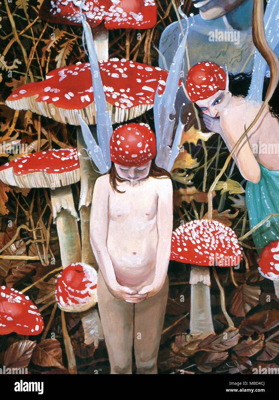 Aminita Muscaria'. One of a series of paintings by Gordon Wain relating to the subject of 'magic mushrooms' and hallucigenics. *** Local Caption *** 'Aminita Muscaria', by Gordon Wain Stock Photo