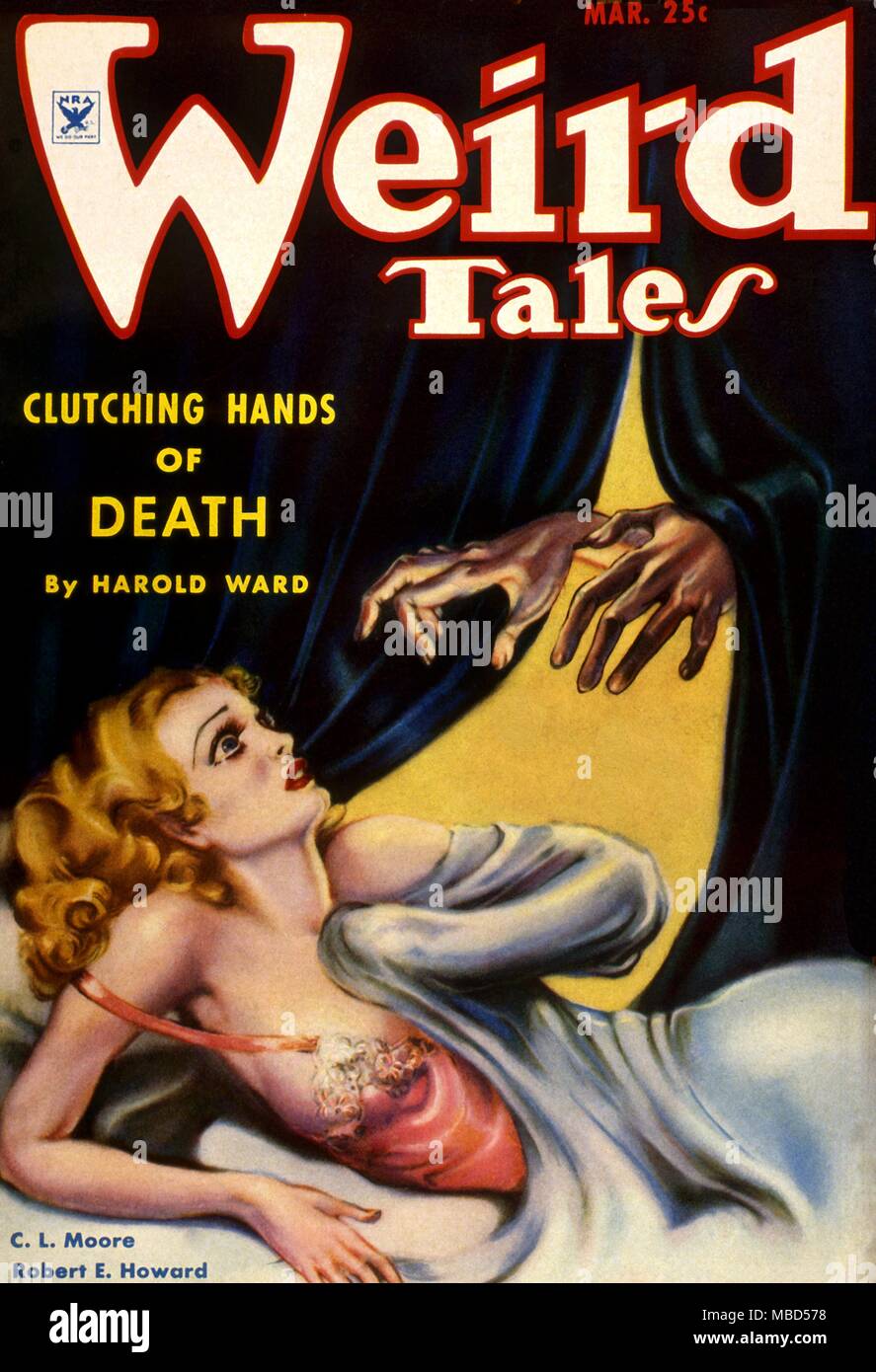 Science Fiction and Horror Magazine. Cover of Weird Tales, January 1937. Artwork by Brundage Stock Photo