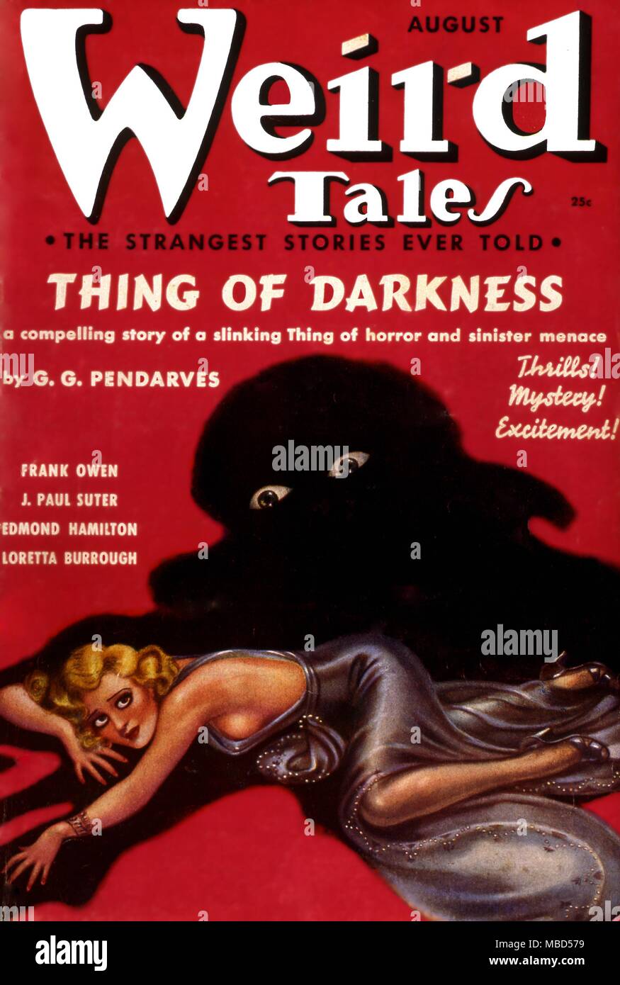 Science Fiction and Horror Magazine. Cover of Weird Tales, March 1935. Artwork by Brundage Stock Photo