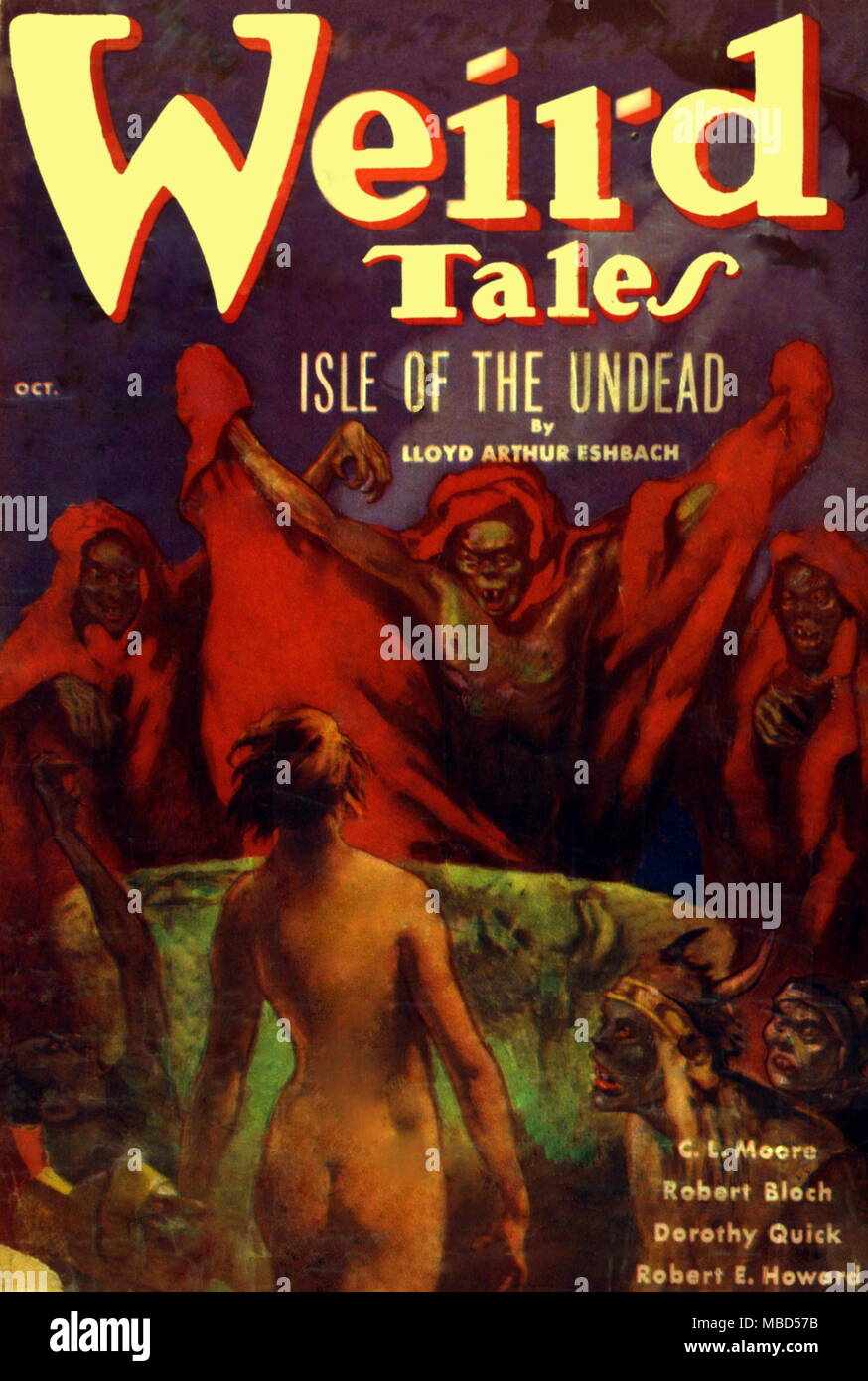 Science Fiction and Horror Magazine. Cover of Weird Tales, October 1936. Stock Photo