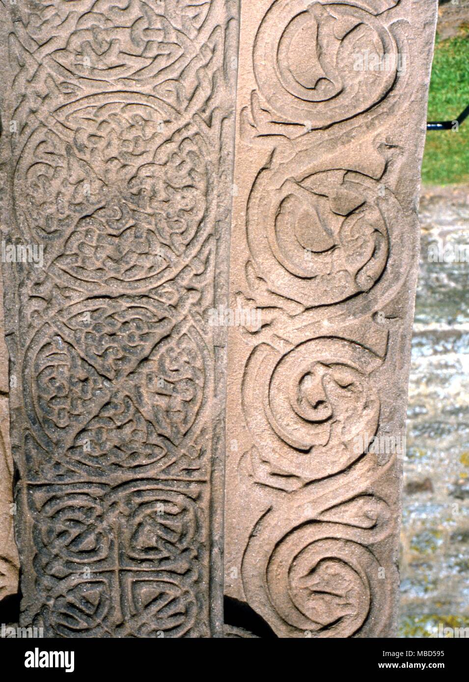 Pictish. 8th century Pictish cross in the churchyard at Aberlemno,Scotland Stock Photo