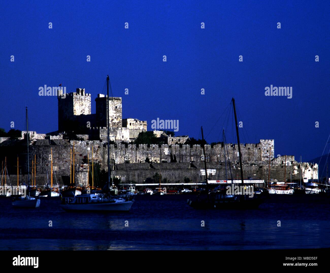 Turkey. Bodrum. The Knight's Castle across the harbour. Stock Photo