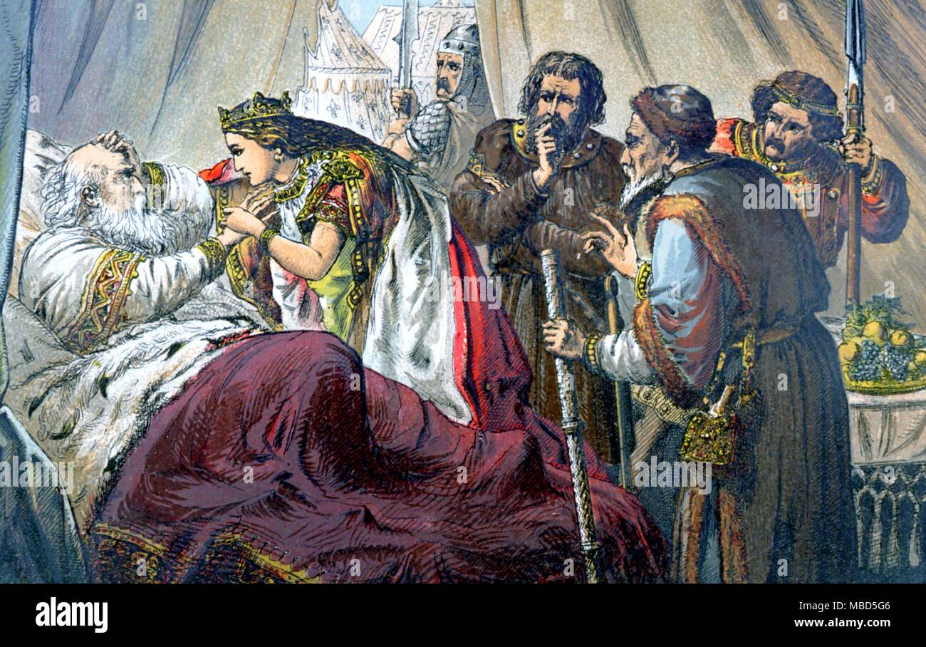 Shakespeare - King Lear - 'Sir, do you know me?' Act IV, vii. Colour lithograph from The Library Shakespeare, illus. by John Gilbert, Geo. Cruikshank & R. Dudley, c.1885. - © / Charles Walker Stock Photo